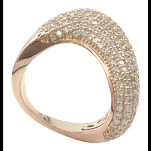 Rose Gold Plated .925 Sterling Silver CZ Ring, 6