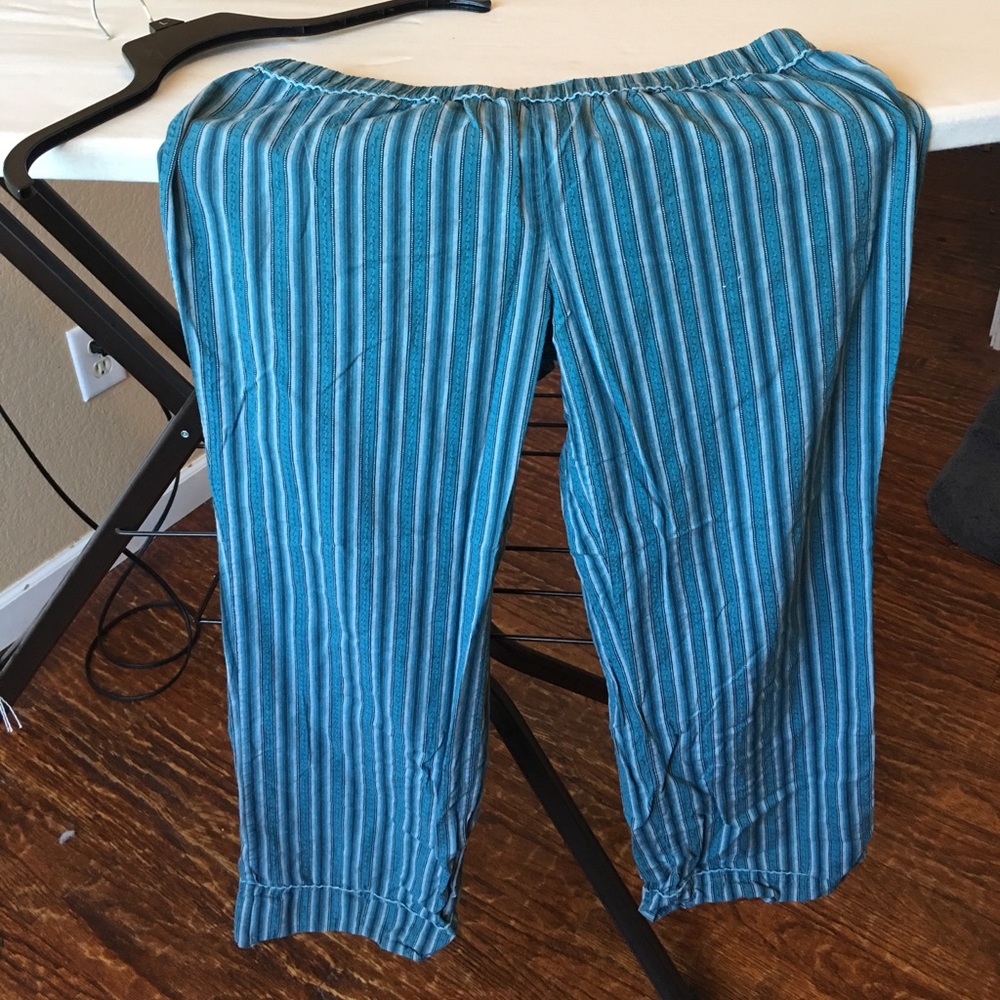 Long, striped, flared pants