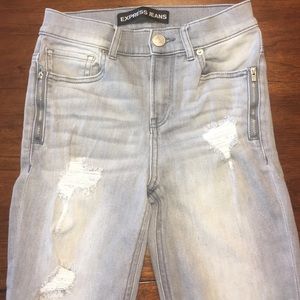 High rise size: 0 express gray jeggings