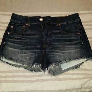 High rise denim shorts