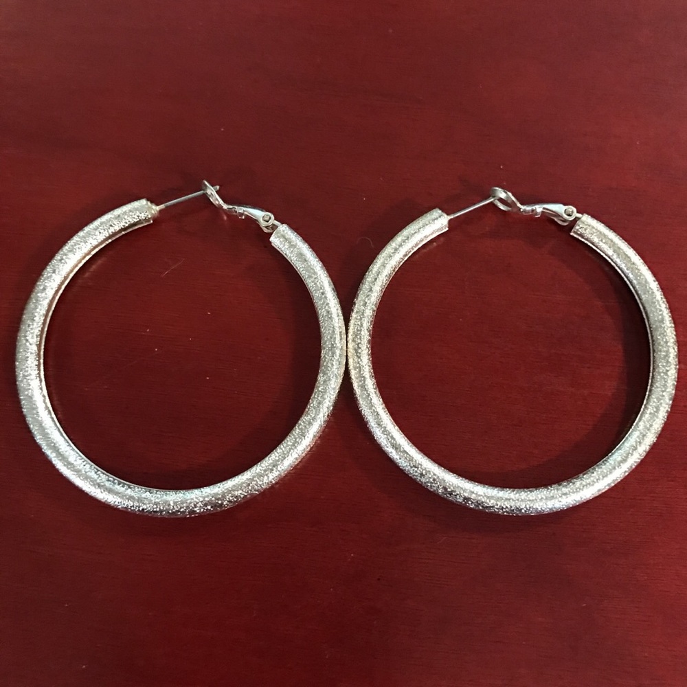 Silver hoop earrings