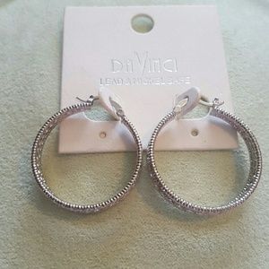 Silver Hoop Earrings NWOT