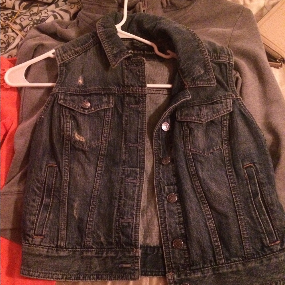 Express blue jean vest