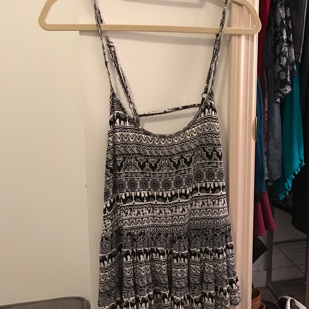 Cotton tank top, white and black