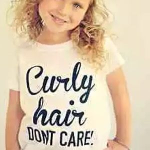 Cute 5T T-shirt - curly hair don't care!