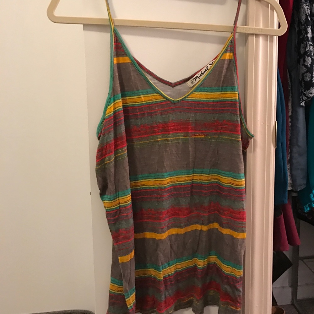 Multicolor v neck tank top