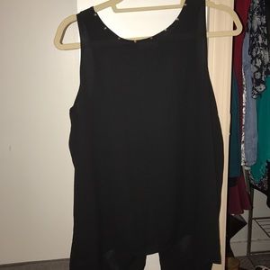 Chiffon black tank top