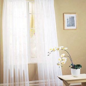 Mainstay White sheer panel curtains
