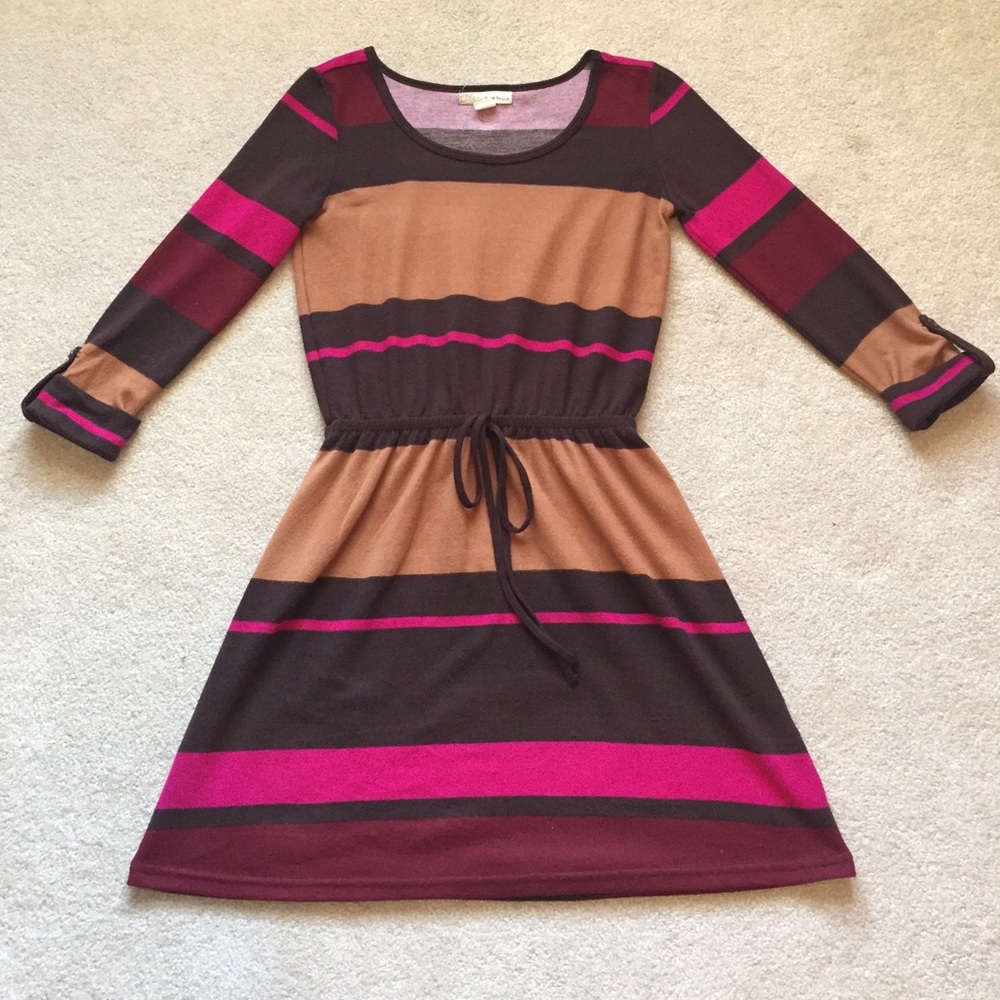 Brown and pink striped dress!