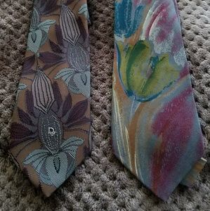 Lot of 2 Christian Dior Silk ties