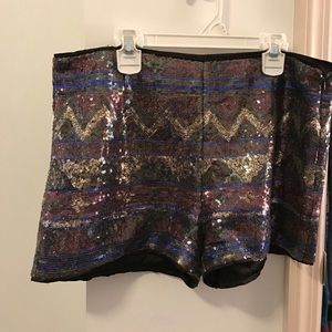 Sequined short shorts
