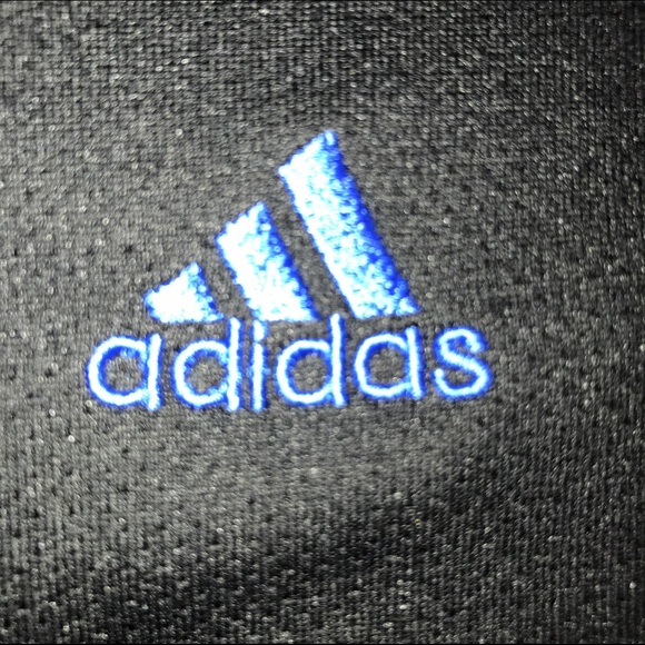 Adidas Blk Climalite 3 blue stripe zip hoodie sz L - Picture 4 of 4