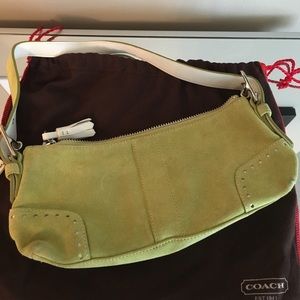 Suede green Coach bag!