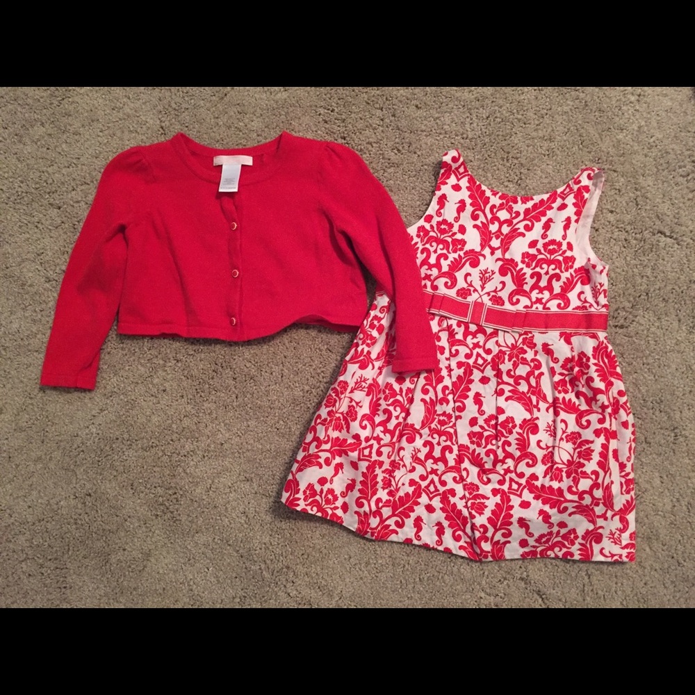Janie and Jack Nantucket dress & cardigan