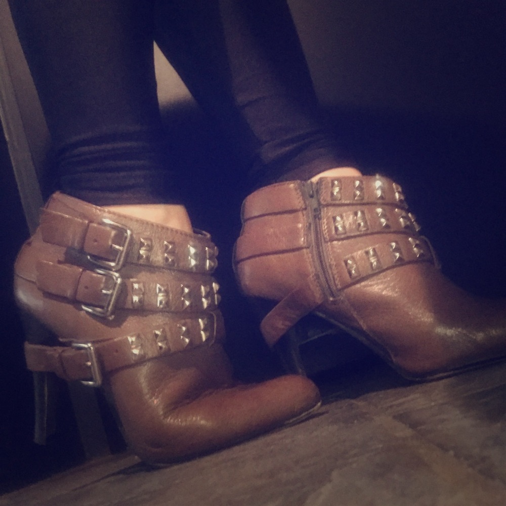 REPORT brown studded ankle boots