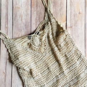 Rue 21 Boho Gypsy Crochet Camisole Tank Top Large