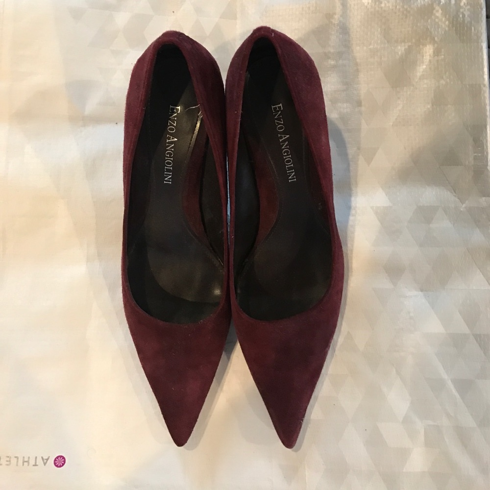 Enzo Angiolini wine suede heels