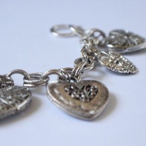Silver Heart Charm Bracelet