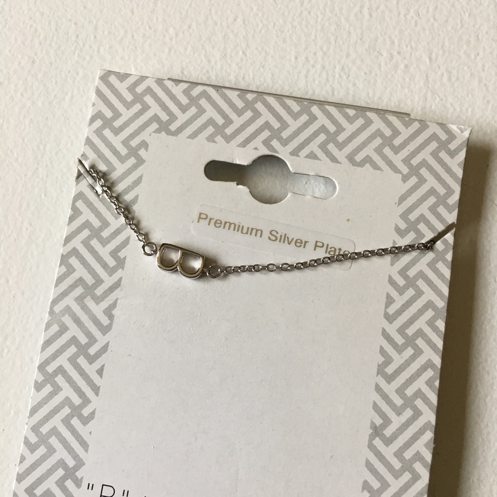 NEW Initial "B" Silver Plate Necklace - Picture 2 of 4
