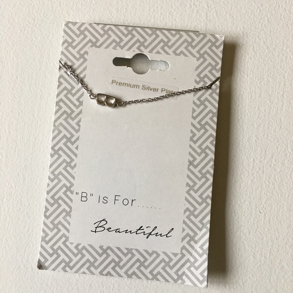 NEW Initial "B" Silver Plate Necklace - Picture 3 of 4
