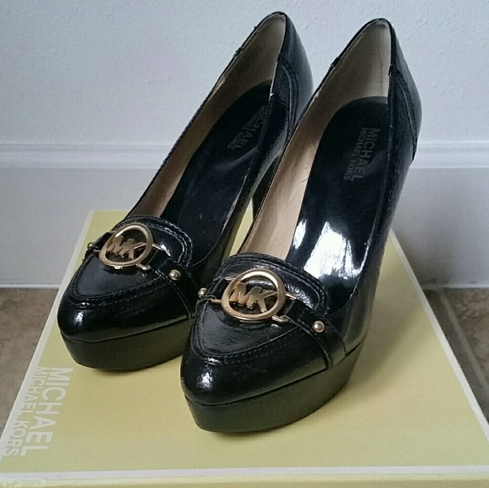 Michael Kors 4.75" Patent Leather Heeled Loafer