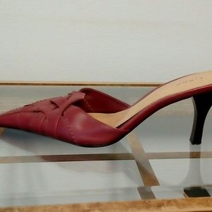 Fioni Woven Maroon Mules Size 6.5