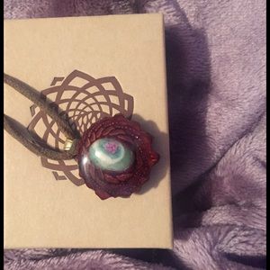 Third eye pinecone necklace