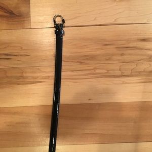 Skinny black patent belt from J Crew