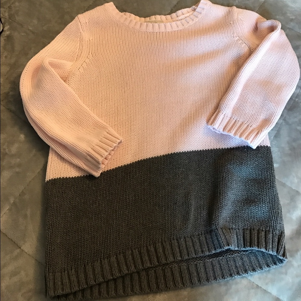 Loft blush and grey sweater