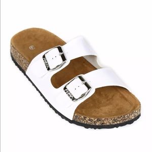 Brand new white cork bed strap sandal 9