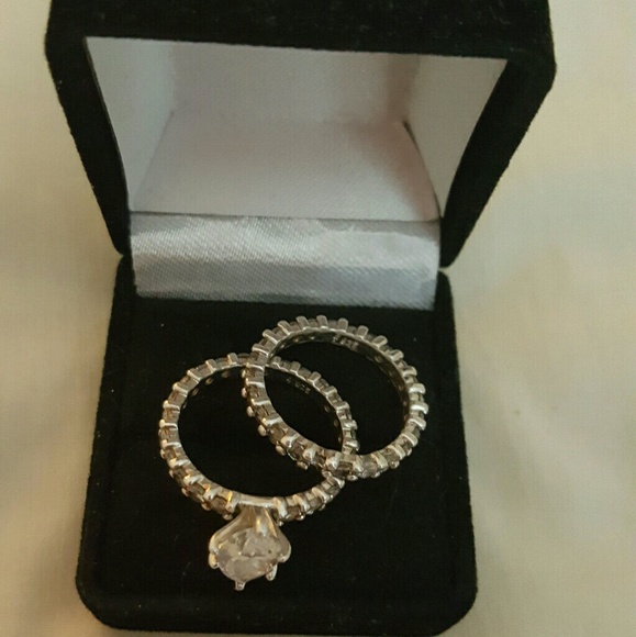 STERLING SILVER RUSSIAN LAB CREATED DIAMONDS - Picture 2 of 2