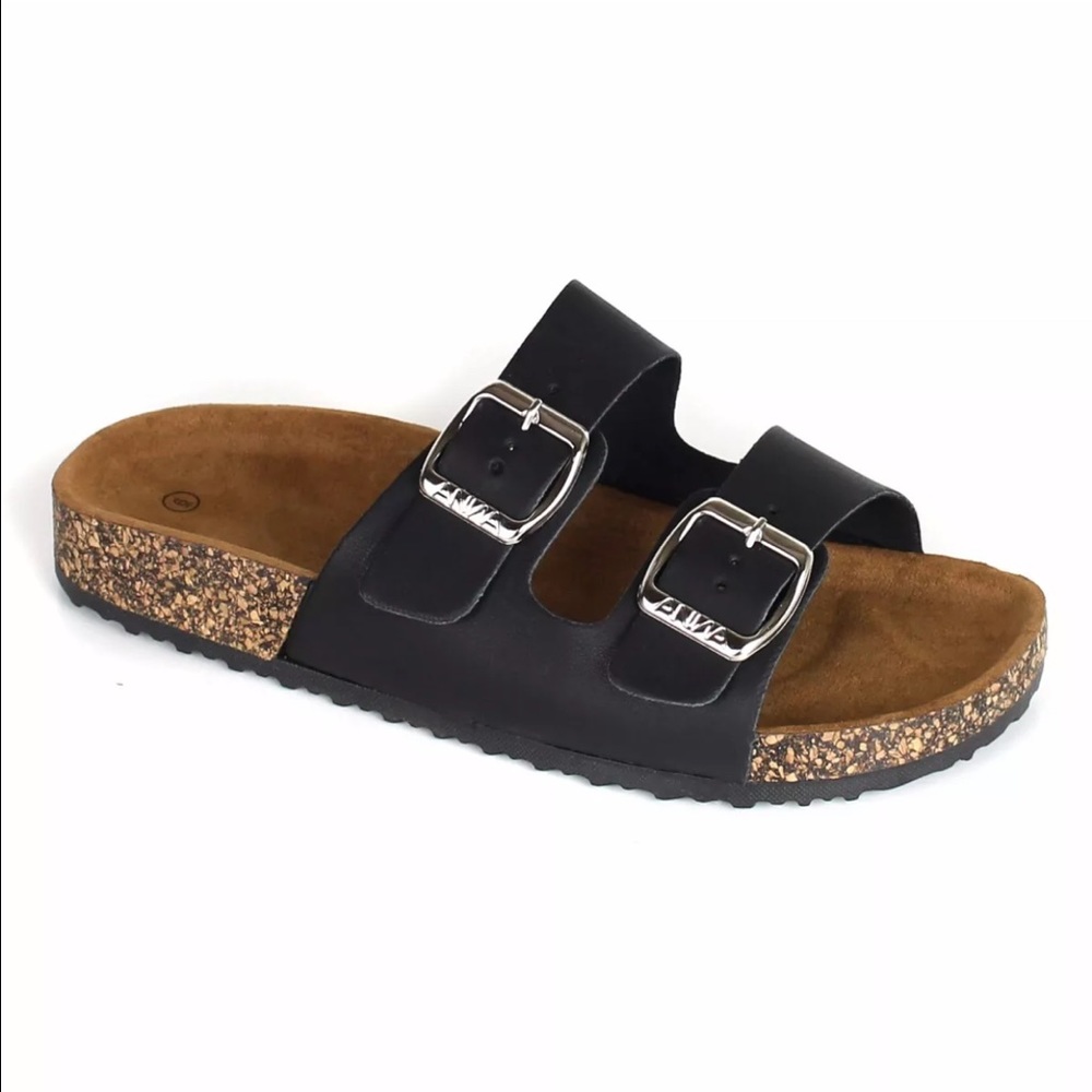 Brand new black cork bed strap sandal 9