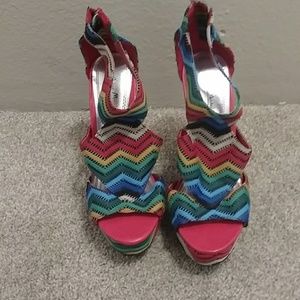 Rainbow Gladiator Heels