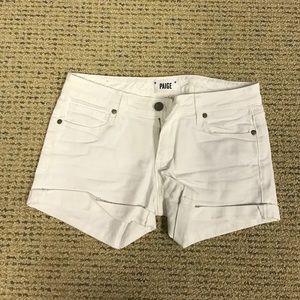 Paige 24 white jean shorts