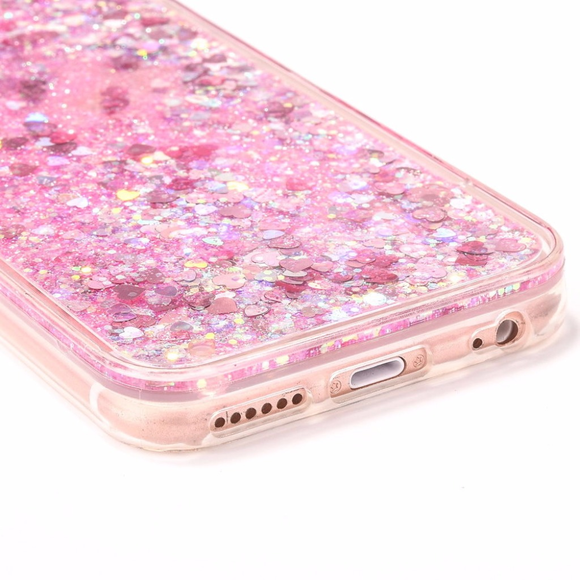 iPhone Pink Heart Liquid Glitter Case - Picture 3 of 3
