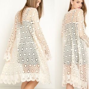 Brandy Melville crotchet floral cardigan
