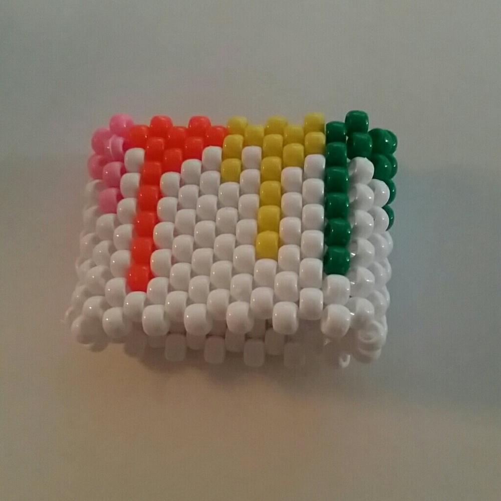 Rainbow drip kandi cuff