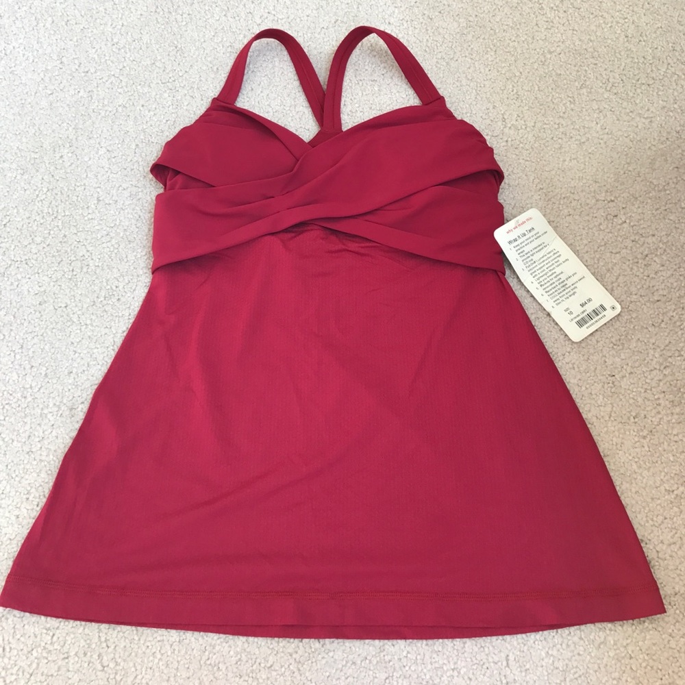 NWT Lululemon Wrap It Up tank in Cranberry
