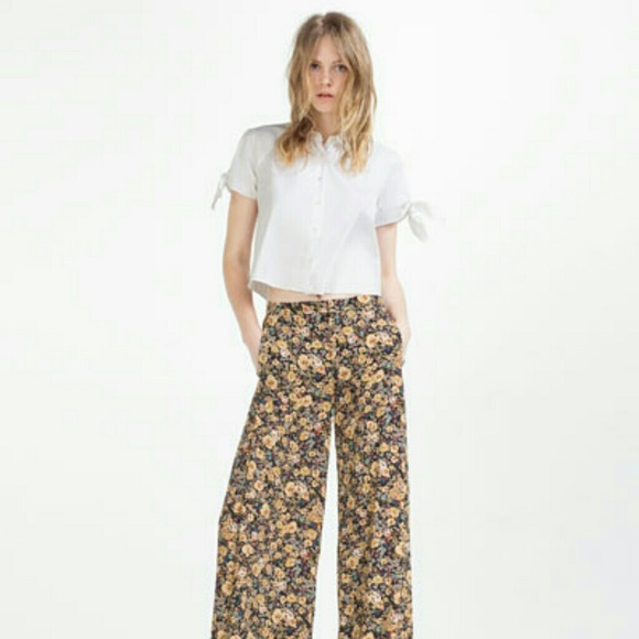 Zara Cropped Bow Shirt - Picture 2 of 4