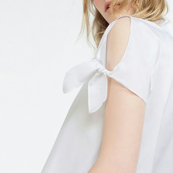 Zara Cropped Bow Shirt - Picture 3 of 4