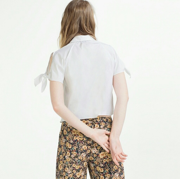Zara Cropped Bow Shirt - Picture 4 of 4