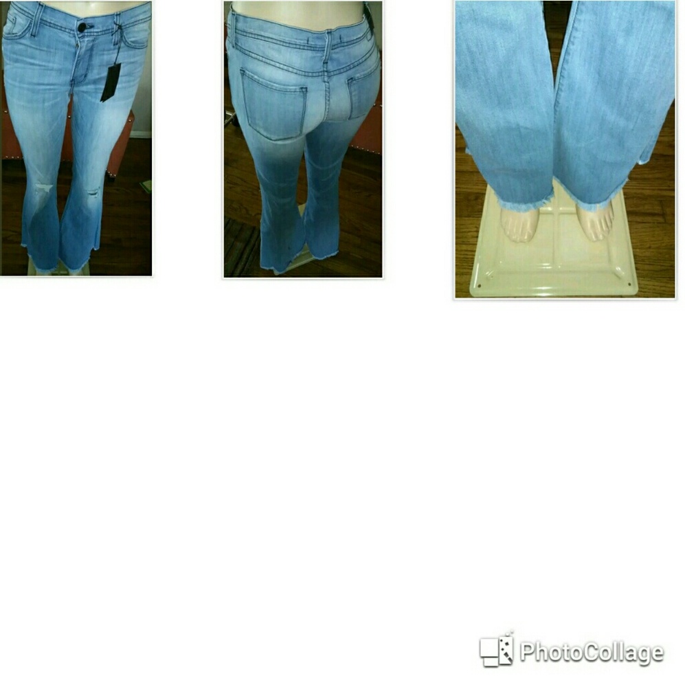 Flying Monkey Medium Blue Frayed Jeans