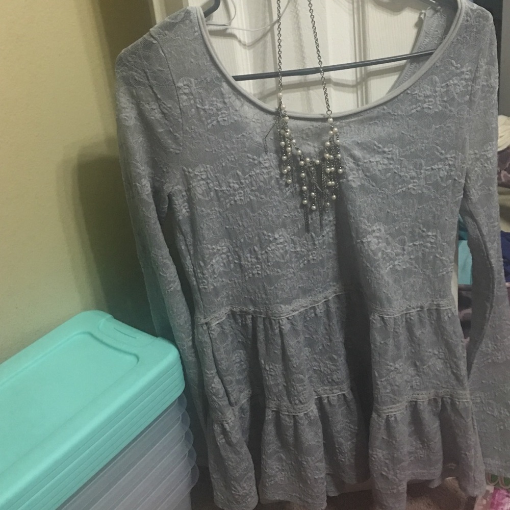 Lace peplum top
