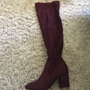 Burgundy Knee Boots Size 8.5