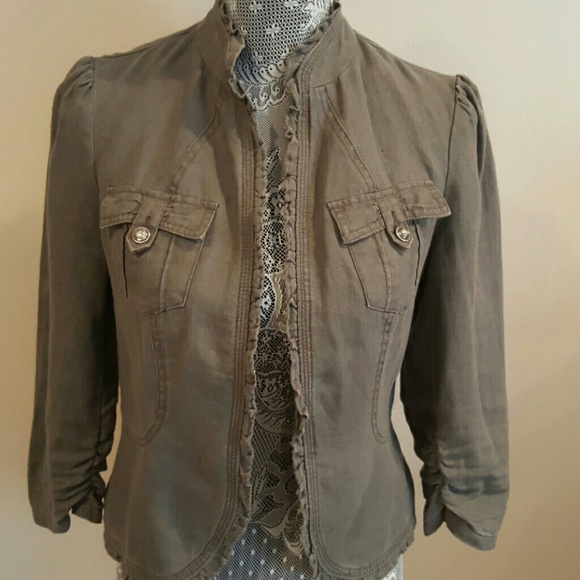 INC International Concepts Jackets & Blazers - Gray Linen Jacket