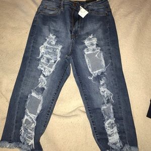 Fashion Nova Knee Length Destroyed Denim shorts