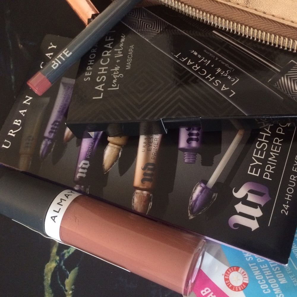 Sephora, Bite, Urban Decay & Almay Gold Bag - Picture 2 of 5