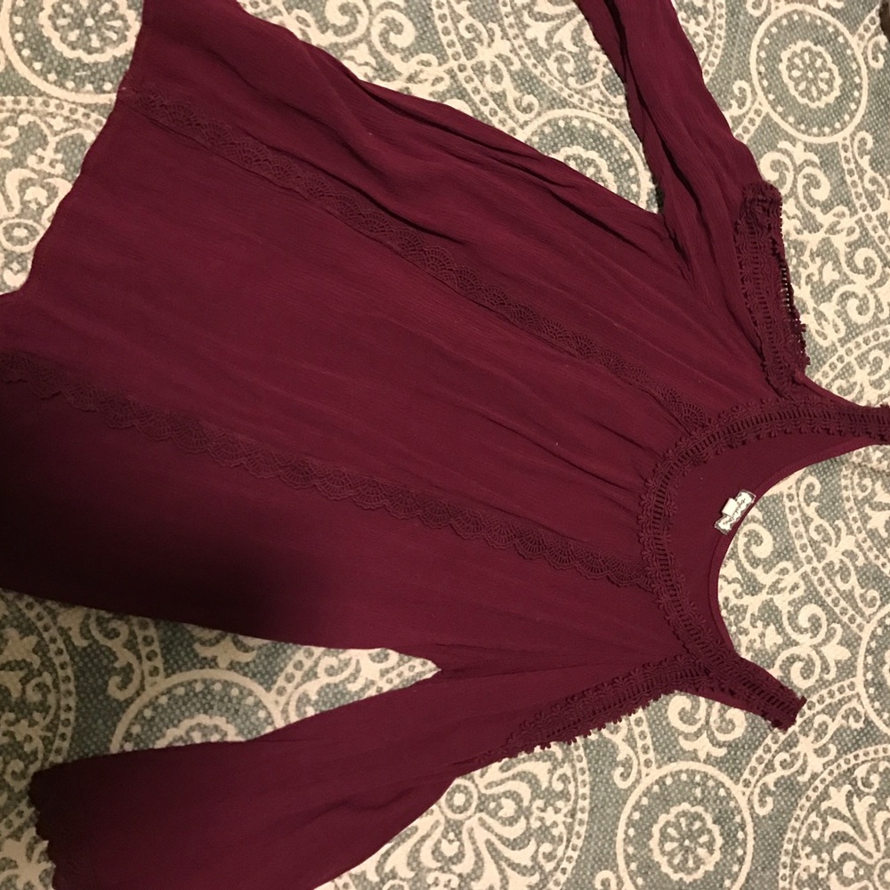 Maroon long sleeve top