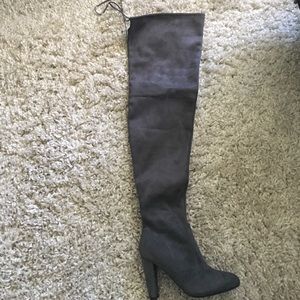 Charcoal Thigh High Boots