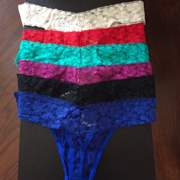 NEW 6 colourful bright lace Thong Panties - Picture 1 of 4